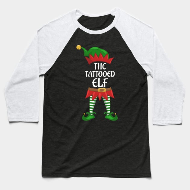 Tattooed Elf Family Matching Group Christmas Party Baseball T-Shirt by kalponik